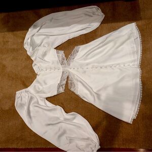 Sabo skirt, white slit cut bridal mini dress